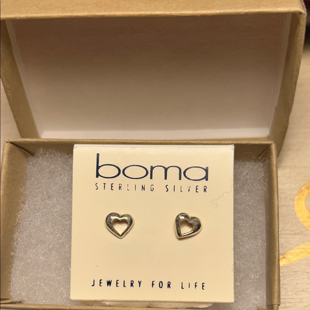 Boma Sterling Silver Heart Earrings